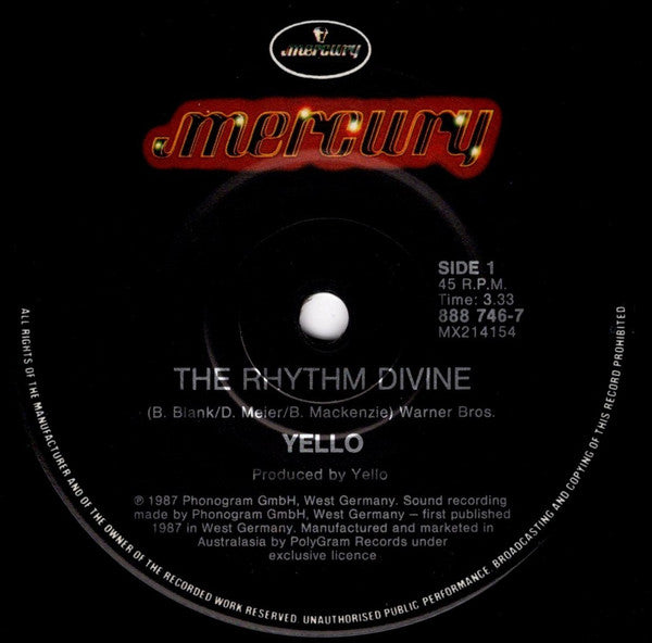 Yello, Shirley Bassey : The Rhythm Divine (7")