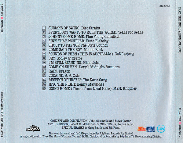 Various : Trax The Music Album (CD, Comp)
