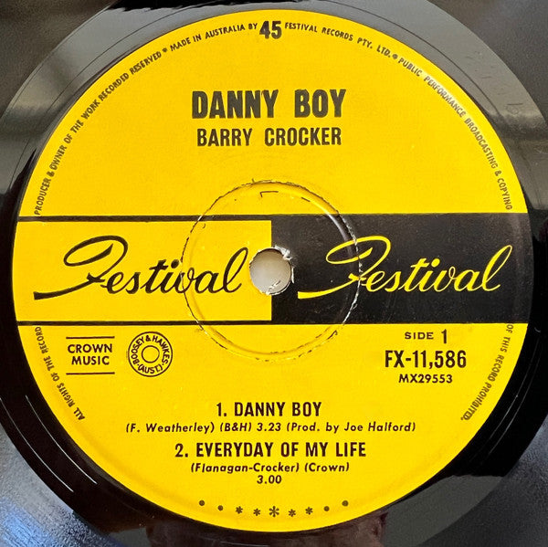 Barry Crocker : Danny Boy (7", EP)
