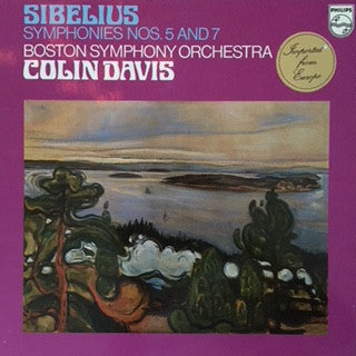 Sibelius* - Boston Symphony Orchestra, Colin Davis* : Symphonies Nos. 5 And 7 (LP, Album, Red)