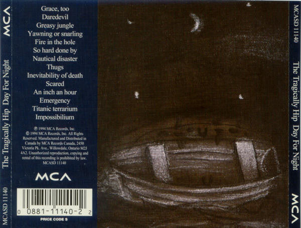 The Tragically Hip : Day For Night (CD, Album)