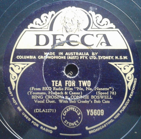 Bing Crosby & Connie Boswell / Bing Crosby & The Andrews Sisters : Tea For Two / Ciribiribin (Shellac, 10")