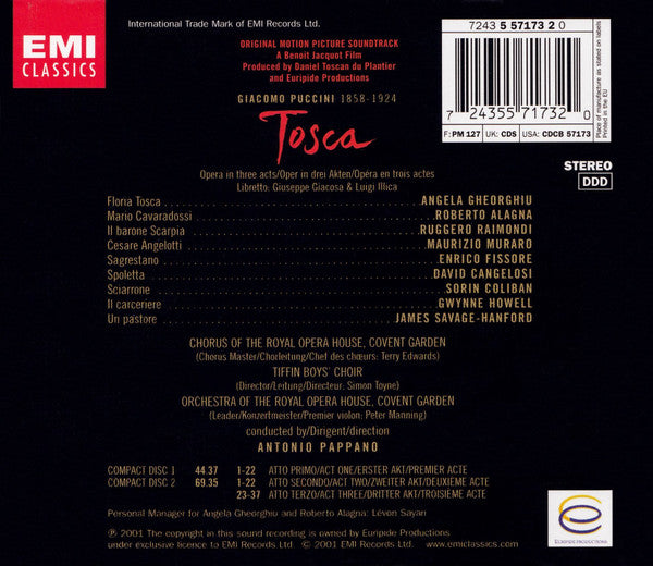Puccini* - Angela Gheorghiu, Roberto Alagna, Ruggero Raimondi, Chorus* & Orchestra Of The Royal Opera House, Covent Garden, Antonio Pappano : Tosca (2xCD, Album, Har)