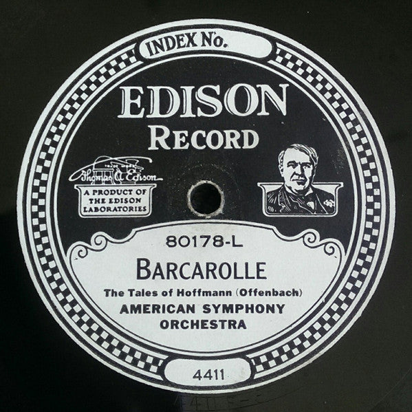 American Symphony Orchestra : "Intermezzo" Cavalleria Rusticana / "Barcarolle" Tales Of Hoffman (Edison Disc, RP, Pap)