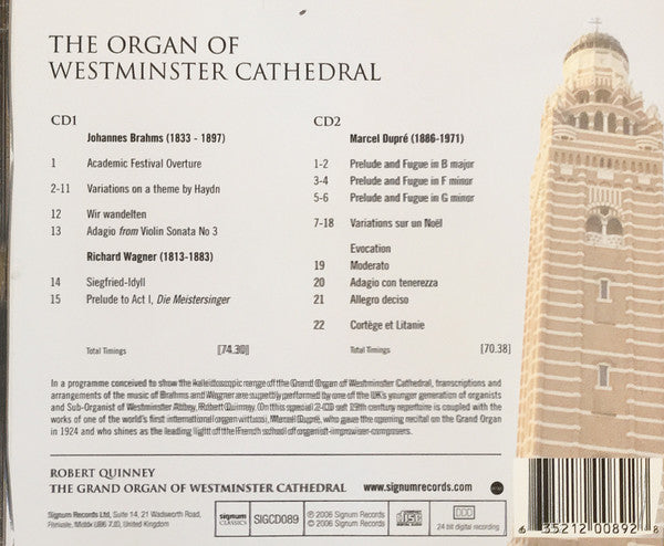Robert Quinney Plays Brahms*, Wagner* & Dupré* : The Organ Of Westminster Cathedral (2xCD)