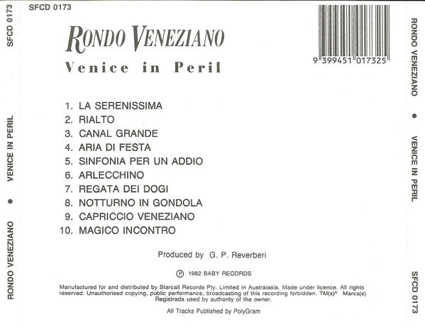 Rondo Veneziano* : Venice In Peril (CD, Album)