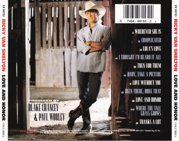 Ricky Van Shelton : Love And Honor (CD, Album)