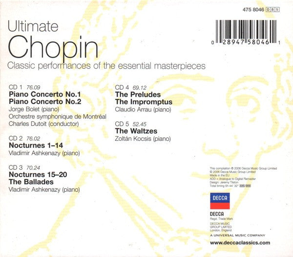 Chopin* : Ultimate Chopin - The Essential Masterpieces (5xCD + Box, Comp)