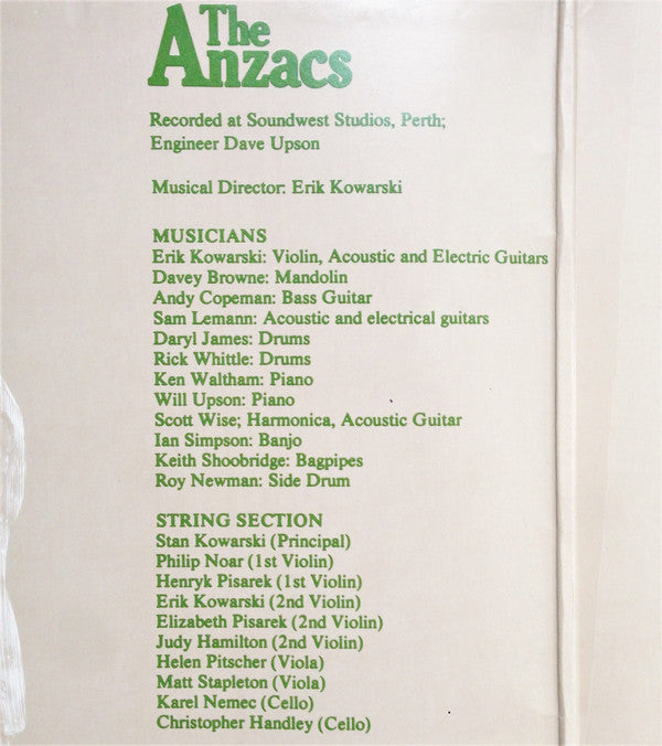 Ted Egan With Judy Small, Eric Bogle, Nerys Evans And The Anzacs Band & Singers* : The Anzacs (LP, Album)