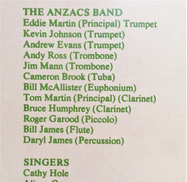 Ted Egan With Judy Small, Eric Bogle, Nerys Evans And The Anzacs Band & Singers* : The Anzacs (LP, Album)