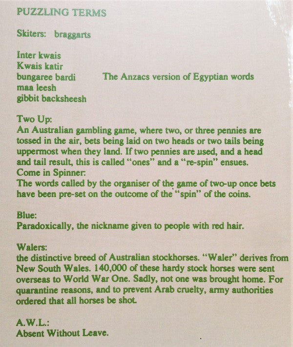 Ted Egan With Judy Small, Eric Bogle, Nerys Evans And The Anzacs Band & Singers* : The Anzacs (LP, Album)