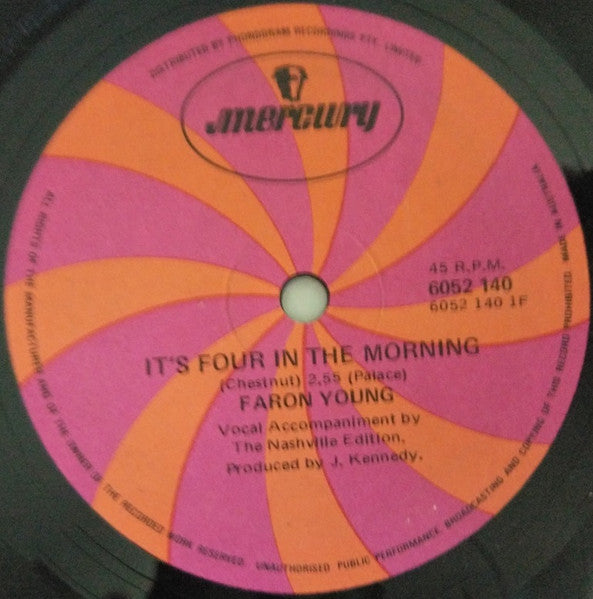 Faron Young : It's Four In The Morning (7", Single)