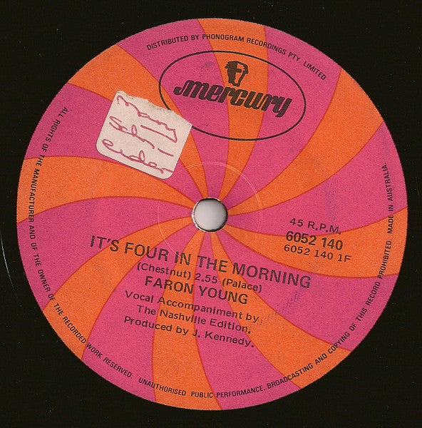 Faron Young : It's Four In The Morning (7", Single)