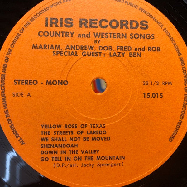 Marian (64), Andrew (141) André Dicke Dob (6), Fred (376) Freek Dicke Rob (226) Rop Dicke Benny Lüdemann*, the Dycke Brothers, The Dickson Brothers : Country And Western Songs (LP, Album, Comp)