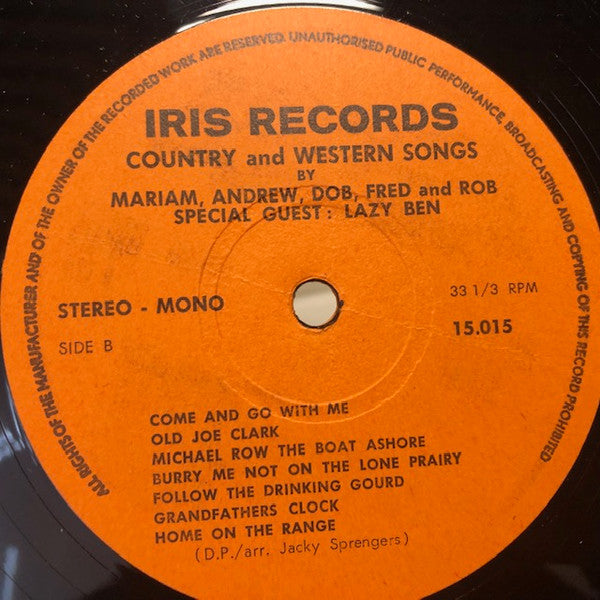 Marian (64), Andrew (141) André Dicke Dob (6), Fred (376) Freek Dicke Rob (226) Rop Dicke Benny Lüdemann*, the Dycke Brothers, The Dickson Brothers : Country And Western Songs (LP, Album, Comp)