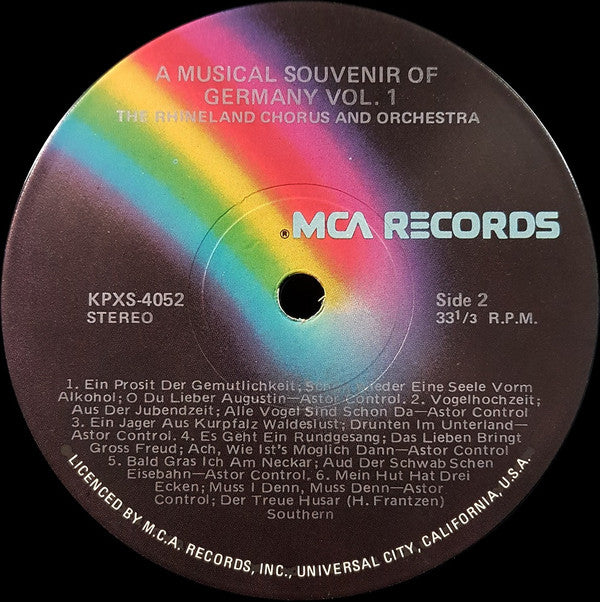 The Rhinelanders : A Musical Souvenir Of Germany Volume 1  (LP, Album)