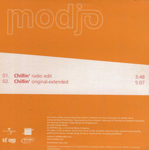Modjo : Chillin' (CD, Single, Promo, Car)