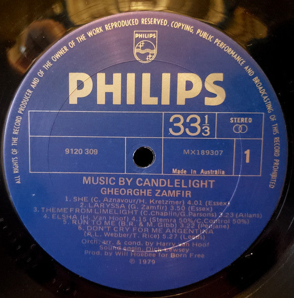 Gheorghe Zamfir : Music By Candlelight (LP)