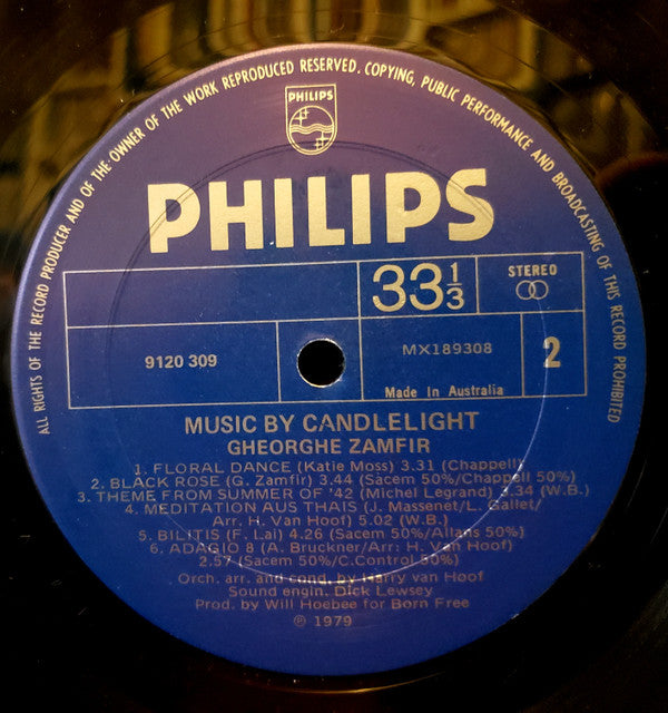 Gheorghe Zamfir : Music By Candlelight (LP)