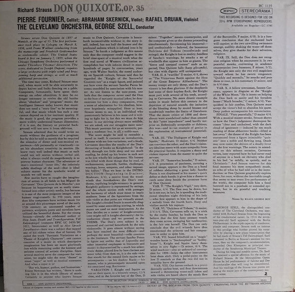 Richard Strauss, Pierre Fournier, George Szell, The Cleveland Orchestra : Don Quixote (LP)