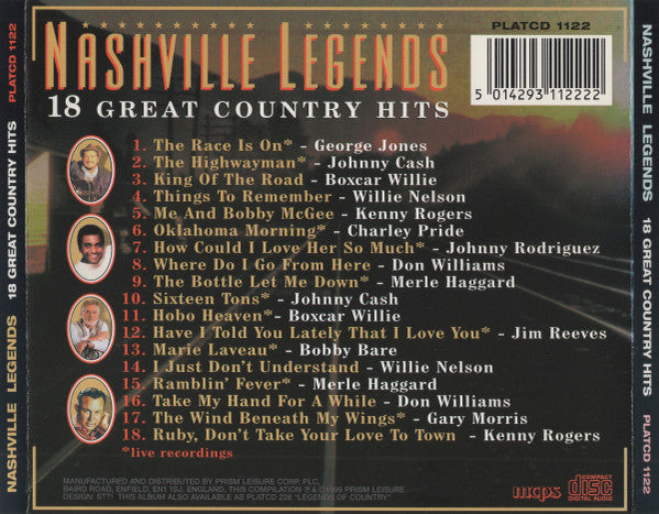 Various : Nashville Legends (CD, Comp)