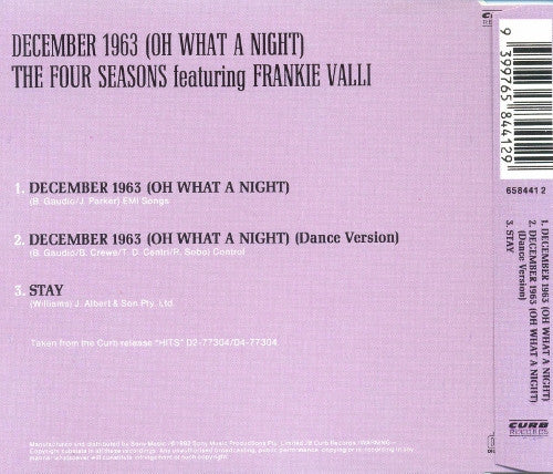The Four Seasons Featuring Frankie Valli : December 1963 (Oh What A Night) (CD, Single)