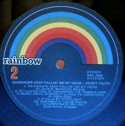 Percy Faith : Raindrops Keep Fallin' On My Head (LP, Album)