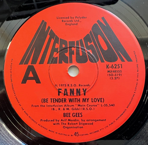Bee Gees : Fanny (Be Tender With My Love) (7", Single)