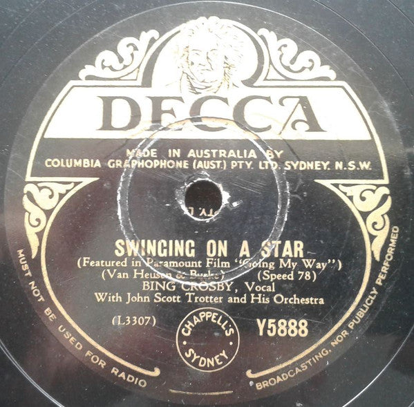 Bing Crosby With John Scott Trotter And His Orchestra : Swinging On A Star / Going My Way (Shellac, 10")