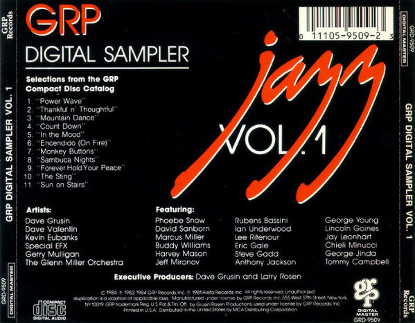 Various : GRP Digital Sampler Jazz Vol.1 (CD, Comp, RP)