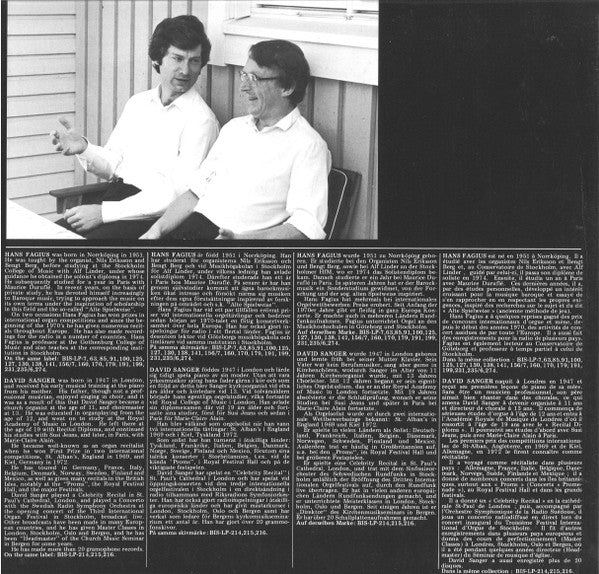 Hans Fagius, David Sanger (2) : Duets For Organ: Music For Organ 4 Hands (LP, Album)