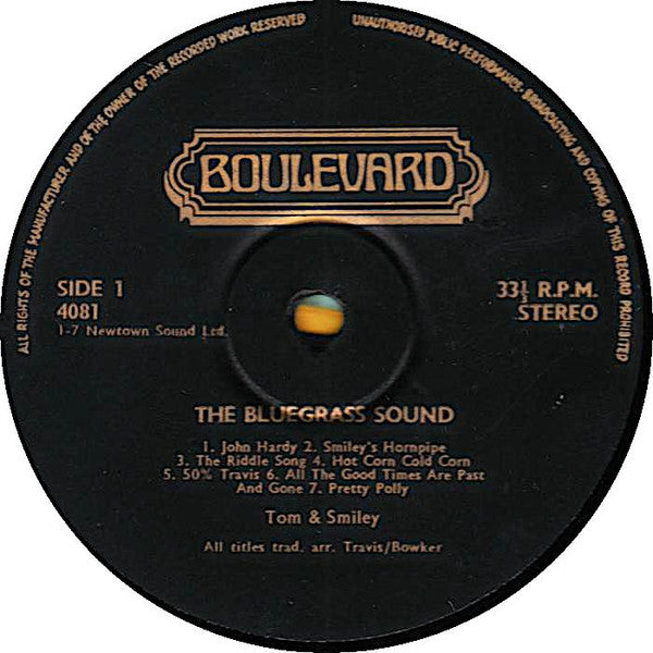 Tom & Smiley : The Bluegrass Sound (LP, Album, RE)