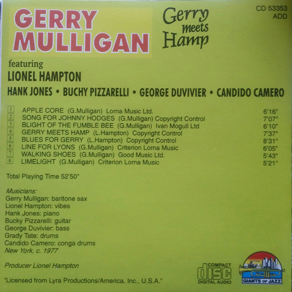 Gerry Mulligan : Gerry Meets Hamp (CD)