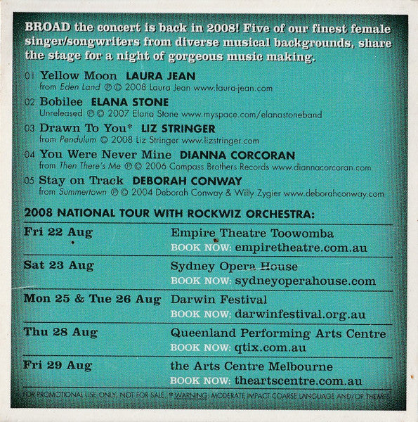 Laura Jean, Elana Stone, Deborah Conway, Liz Stringer, Dianna Corcoran : Broad (CD, Mini, Comp)