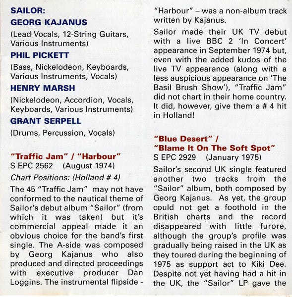 Sailor : Sailor - The EPIC Singles Collection (2xCD, Comp)