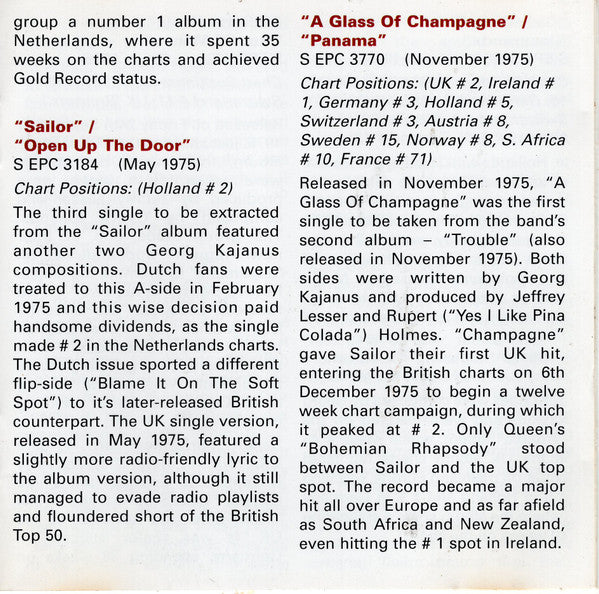 Sailor : Sailor - The EPIC Singles Collection (2xCD, Comp)
