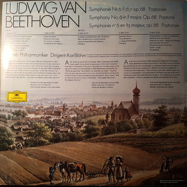 Beethoven* - Vienna Philharmonic*, Karl Böhm : Symphony No. 6 In F, Op. 68 (Pastoral) (LP)