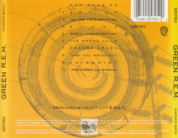 R.E.M. : Green (CD, Album)