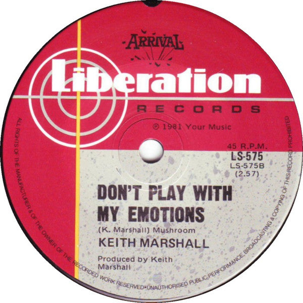 Keith Marshall : Only Crying (7", Single)