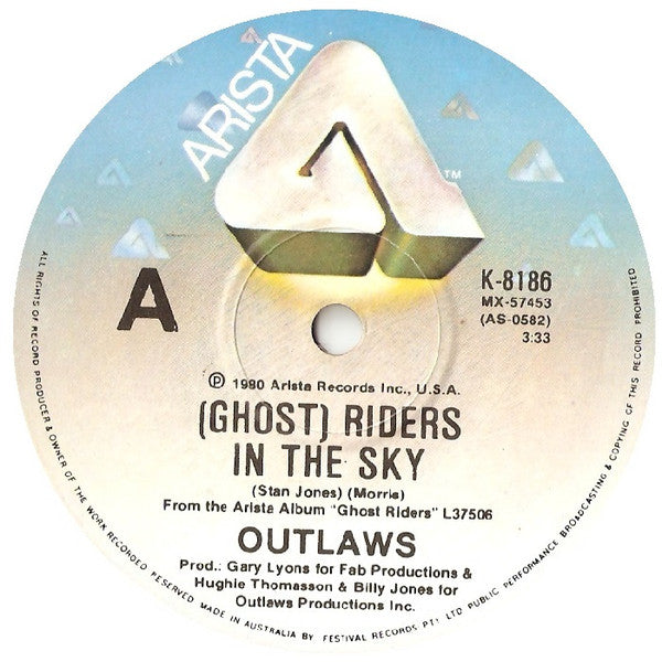 Outlaws : (Ghost) Riders In The Sky / Devil's Road (7", Single)