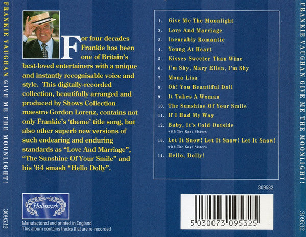 Frankie Vaughan : Give Me The Moonlight (CD, Comp)