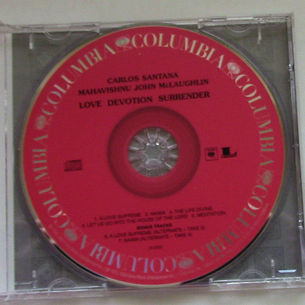 Carlos Santana & Mahavishnu John McLaughlin* : Love Devotion Surrender (CD, Album, RM)