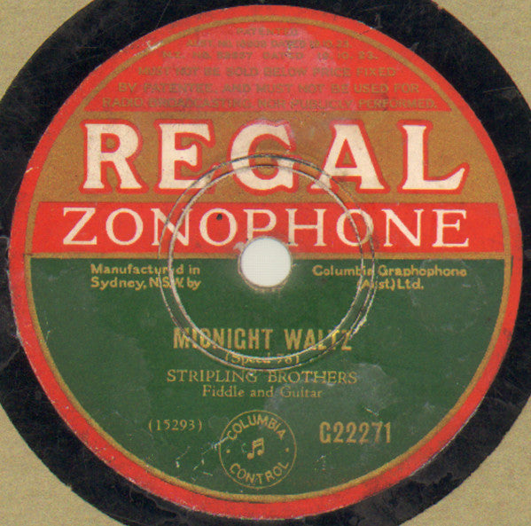 Stripling Brothers : Midnight Waltz / June Rose Waltz (Shellac, 10", RE)