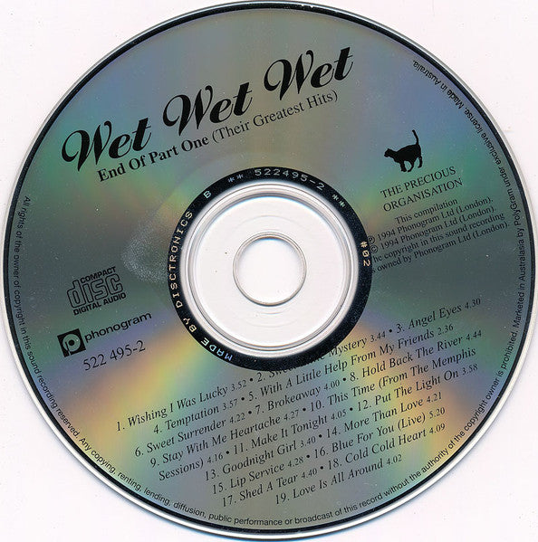Wet Wet Wet : End Of Part One (Their Greatest Hits) (CD, Comp)