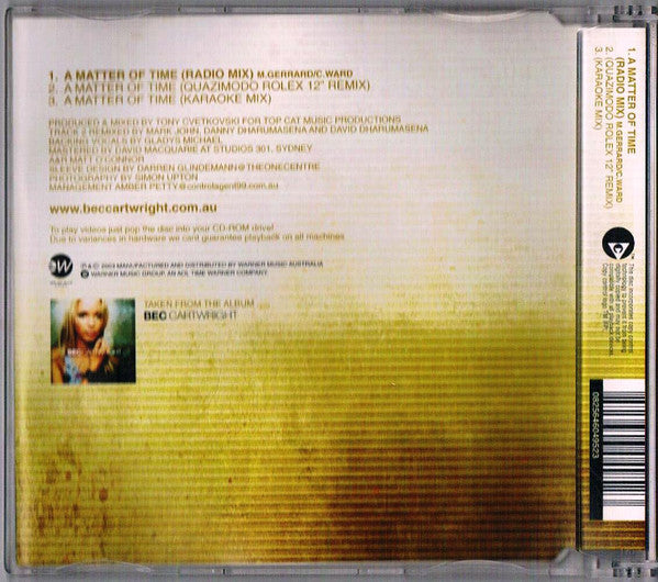 Bec Cartwright : A Matter Of Time (CD, Single, Copy Prot., Enh)