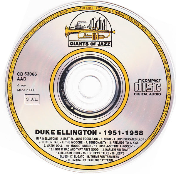 Duke Ellington : Presents The Soloists Of His Orchestra 1951-1958 (CD, Comp, RE)