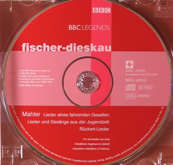 Dietrich Fischer-Dieskau, Gustav Mahler - Karl Engel : Lieder Eines Fahrenden Gesellen / Lieder Und Gesange Aus Der Jugendzeit / Rückert-Lieder (CD, RM)