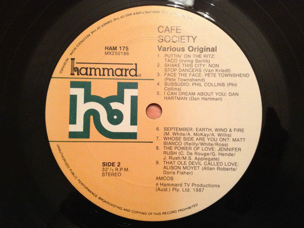 Various : Cafe Society (LP, Comp)
