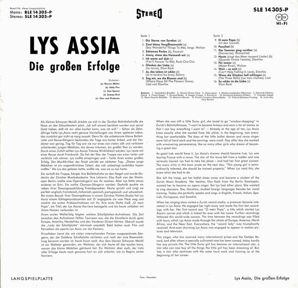 Lys Assia : Die Großen Erfolge  (LP, Comp)