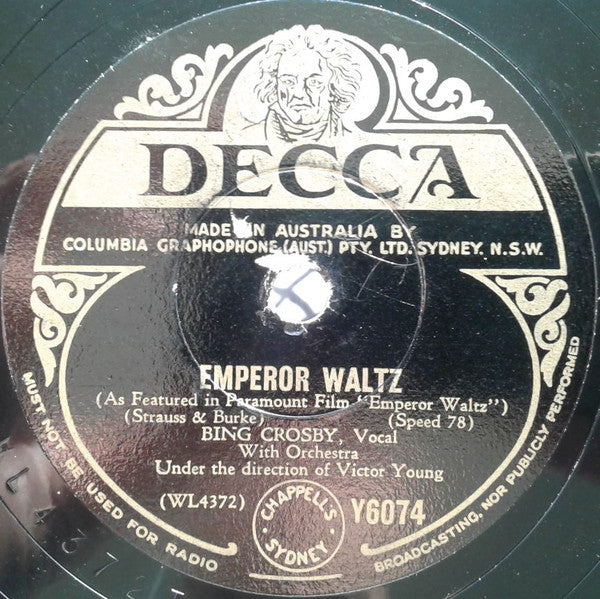 Bing Crosby : Friendly Mountains / Emperor Waltz (Shellac, 10")